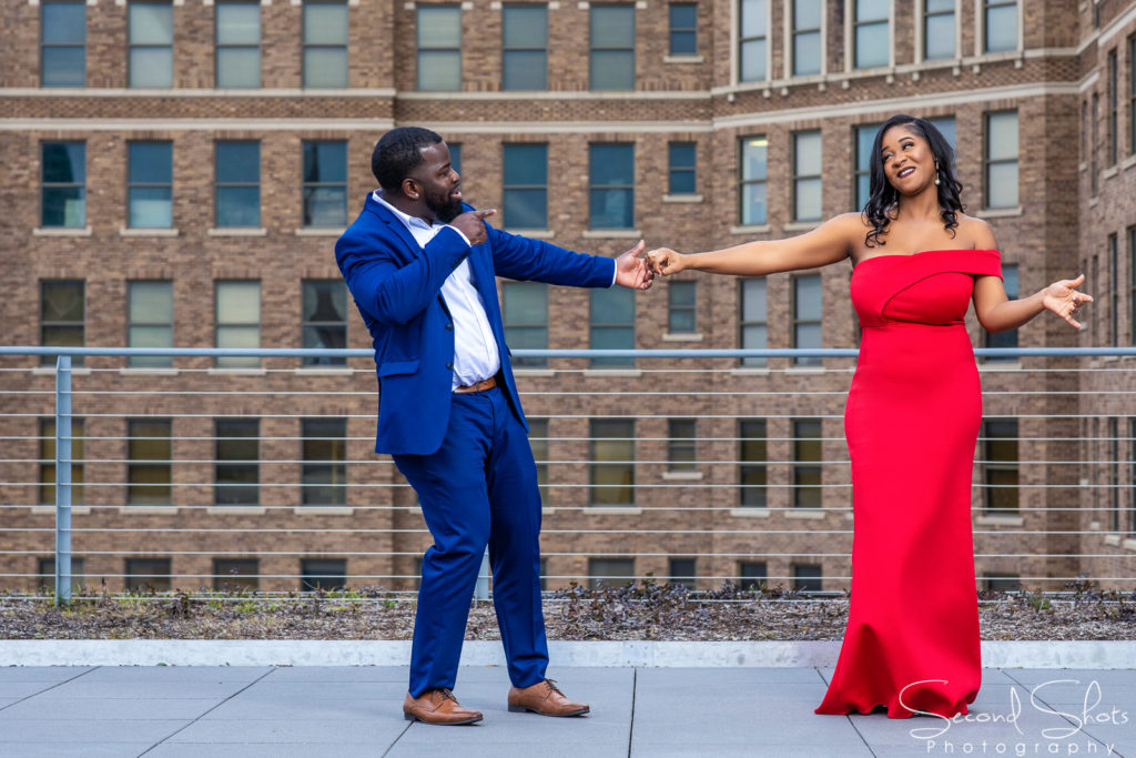Houston Rooftop Engagement Photos